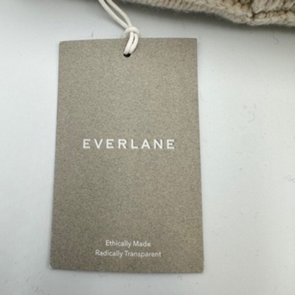 Everlane Felted Merino Wool Beanie Heathered Oat Wool Knit Hat NWT Minimalist - Picture 4 of 5